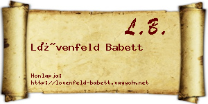 Lövenfeld Babett névjegykártya